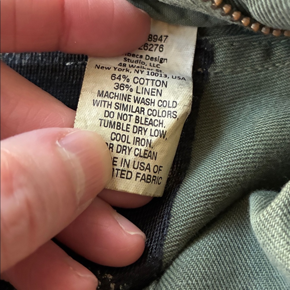 Nili Lotan sz 2 Drop Crotch Luna Pants 
Green Cropped Pants - repaired FLAW! - Picture 6 of 8
